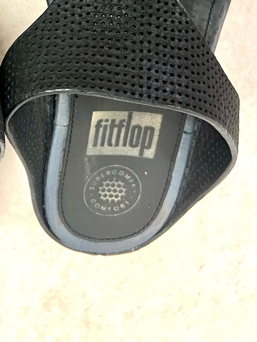 FitFlop 5M Banda perforated leather sandals, breathable cushioned footbed travel